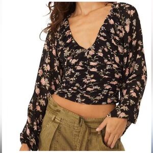 Free People Rose Blouse - Black Combo